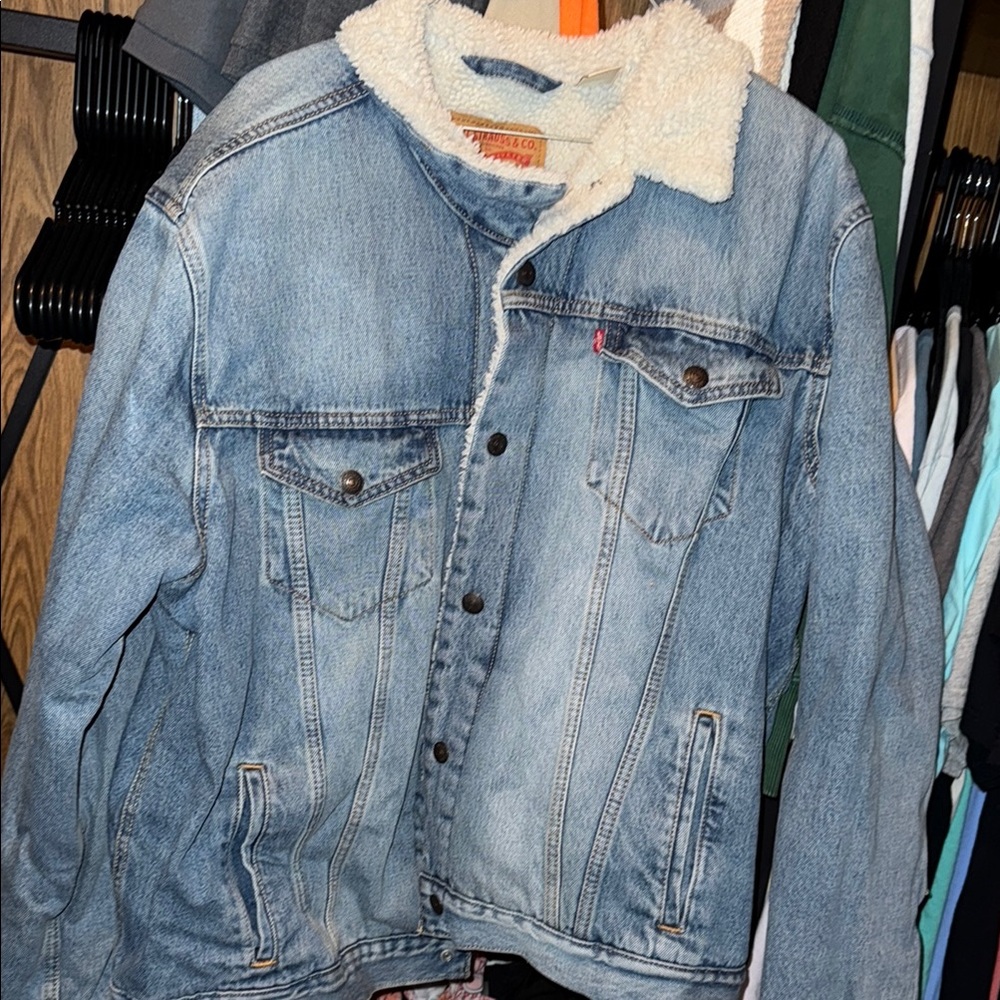 Levi's Blue and White Lightweight Shirt Jacket